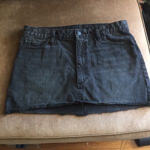 Black/gray Free People denim skirt